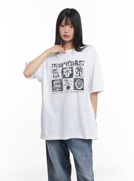 cotton-graphic-oversized-tee-cy514 / White