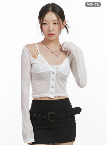 sheer-off-shoulder-chic-crop-cardigan-og407 / White