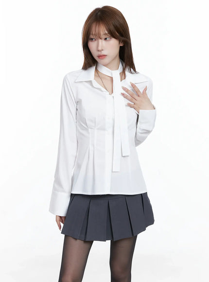 Elegant Front-Tie Blouse CS501