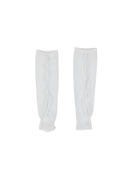 sheer-strapped-leg-warmers-cu526 / White