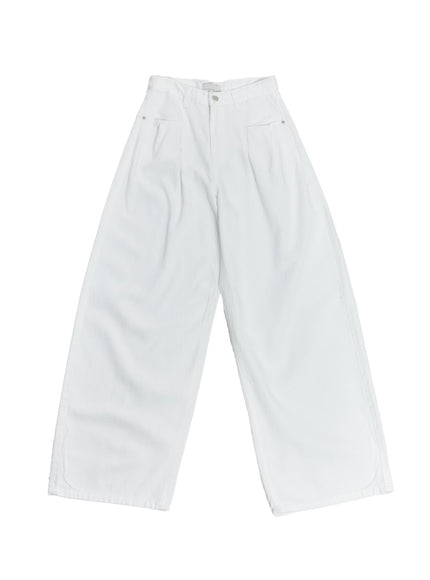 Pintuck Cotton Baggy Pants CA521