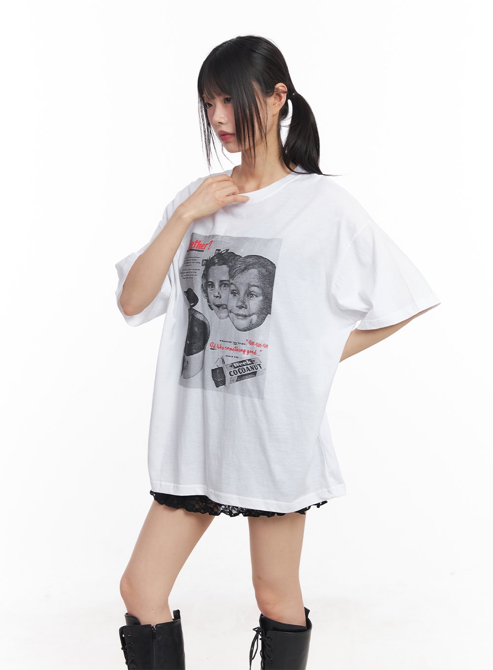 oversized-cotton-graphic-tee-cy512 / White
