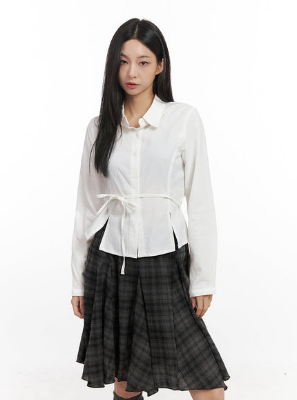 cotton-strap-collar-shirt-cn426 / White