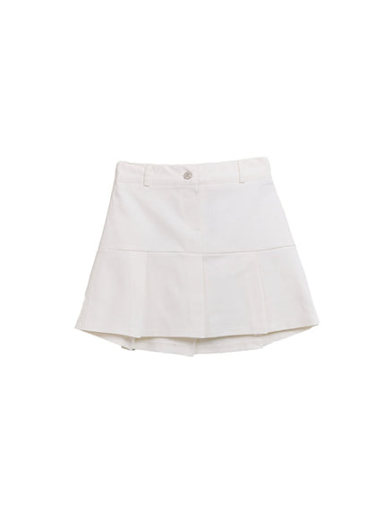 pleated-a-line-mini-skirt-cf507 / White