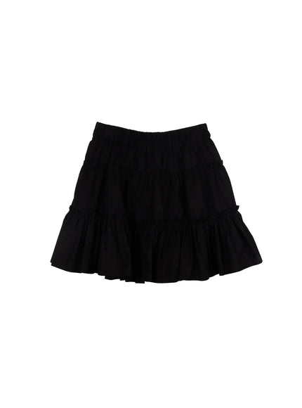 ruffle-tiered-mini-skirt-cm505 / Black
