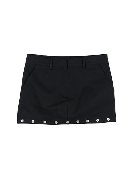 studded-mini-skirt-cg501 / Black
