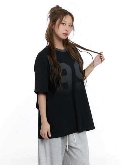oversized-graphic-tee-cl514 / Black