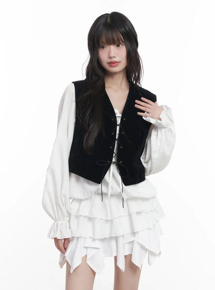 vintage-cropped-vest-cu520 / Black