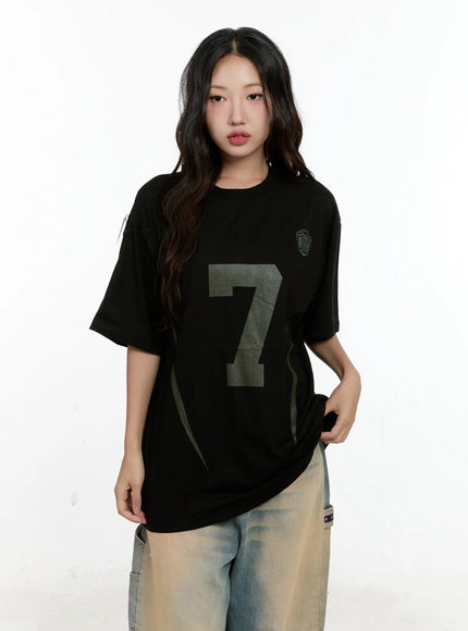 oversized-blokecore-style-graphic-tee-cg501 / Black