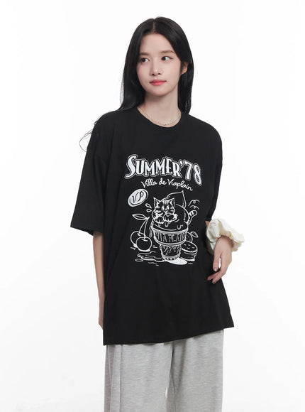 summer-graphic-tee-cu525 / Black