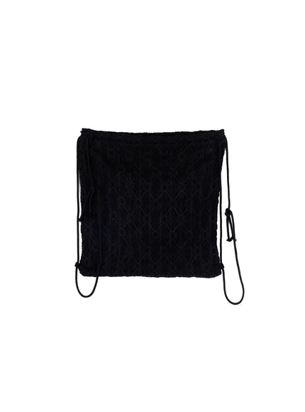 chic-lace-up-drawstring-backpack-ca520 / Black