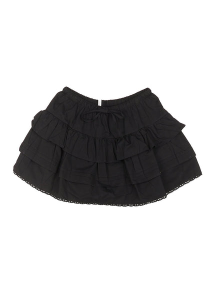 Lace Ruffle Layered Mini Skirt CM510