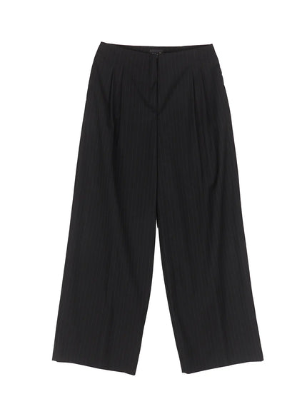 wide-leg-pinstripe-pants-cu513 / Black
