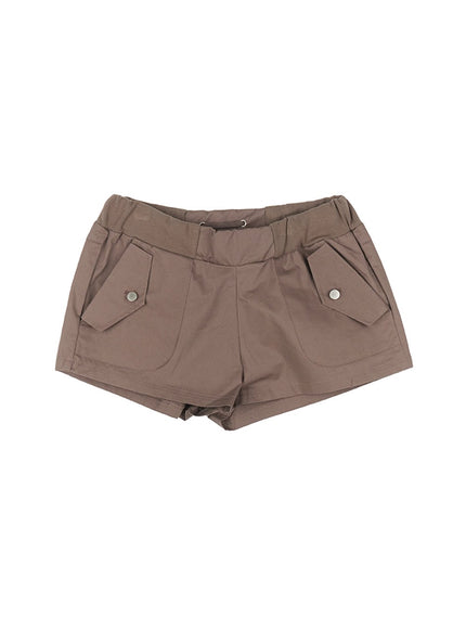 cotton-cargo-shorts-ca516 / dark brown