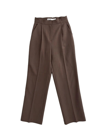 classic-pintuck-tailored-pants-co530 / Brown