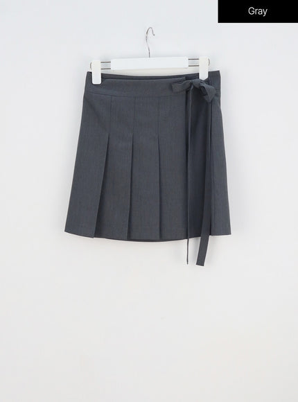 Wrapped Pleated Mini Skirt OY315