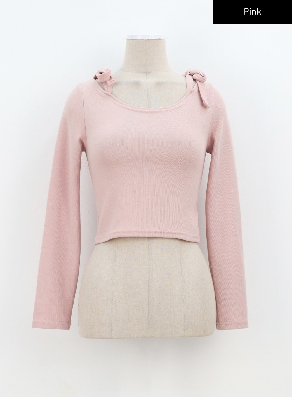 Ribbon Cropped Top CA306 Korean Women's Fashion LEWKIN