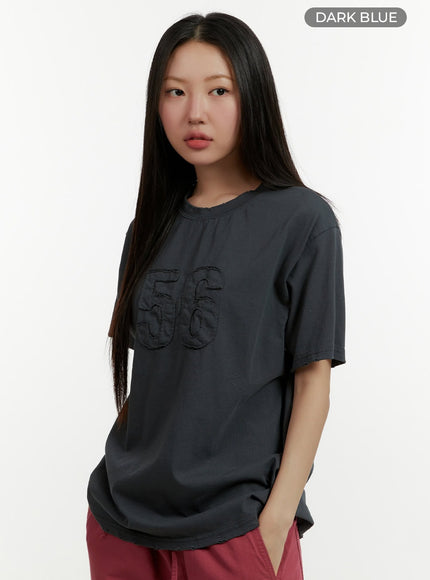 oversized-patches-t-shirt-cy408 / Dark blue