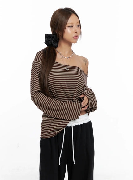 Off-Shoulder Striped Top CS524