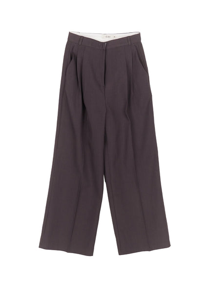 Pintuck Wide-Fit Slacks Pants CM511
