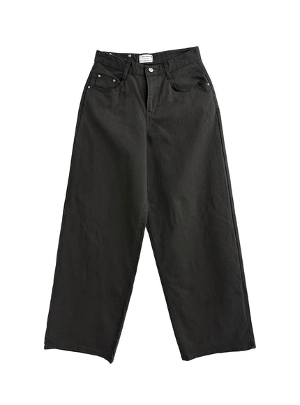 striped-wide-leg-cotton-pants-co530 / Dark gray