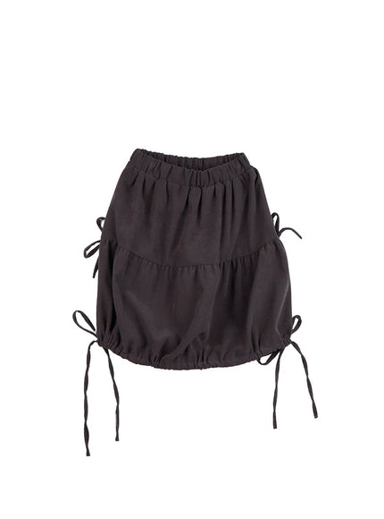 suede-ribbon-midi-skirt-cd420 / Dark gray