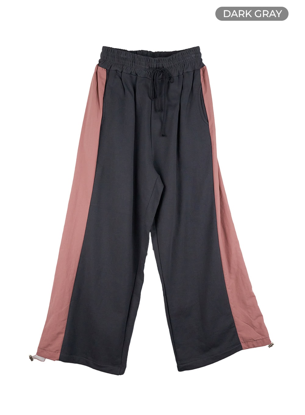 banded-mixed-color-nylon-sweatpants-cs420 / dark gray
