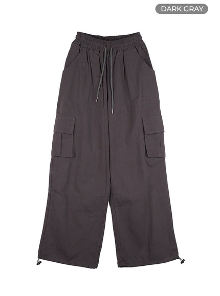 banded-cargo-cotton-pants-cs404 / Dark gray