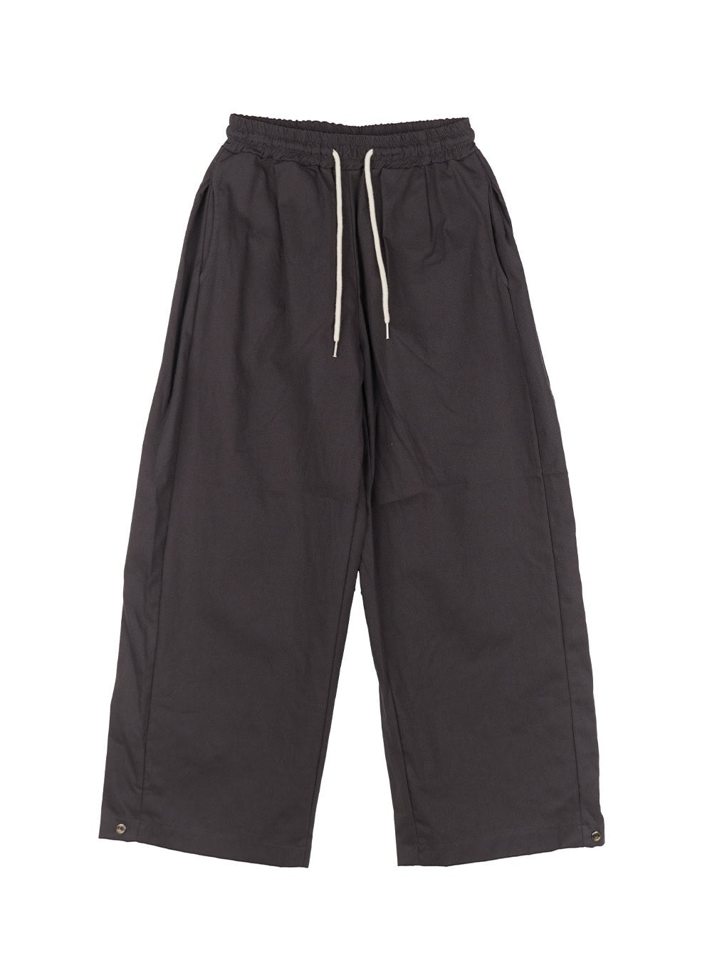 cotton-buttoned-wide-leg-pants-cy527 / Dark gray