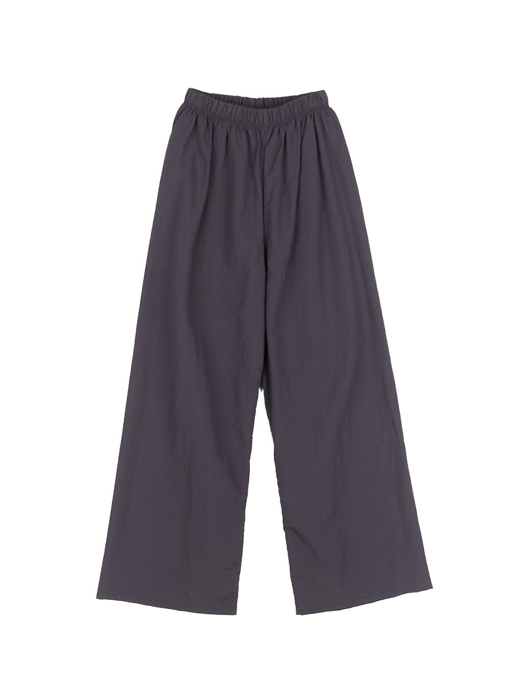 nylon-pintuck-wide-leg-pants-cy521 / Dark gray