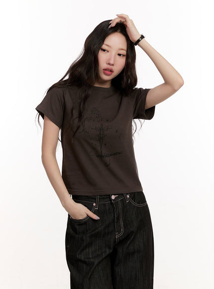 Casual Graphic Crop Tee CM510