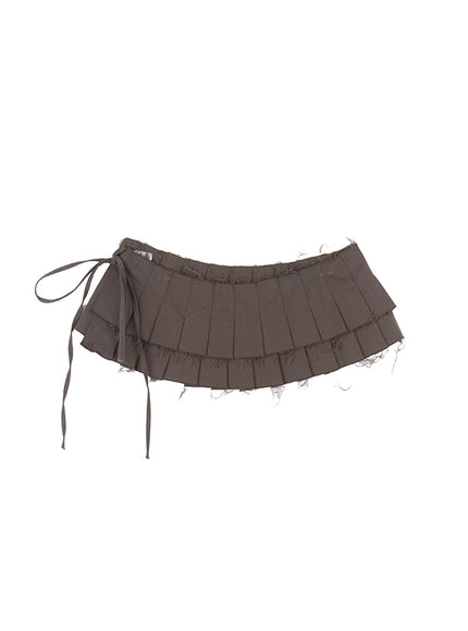 essential-pleated-layering-skirt-cy527 / Dark gray