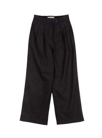 Pintuck Wide-Leg Trousers F502