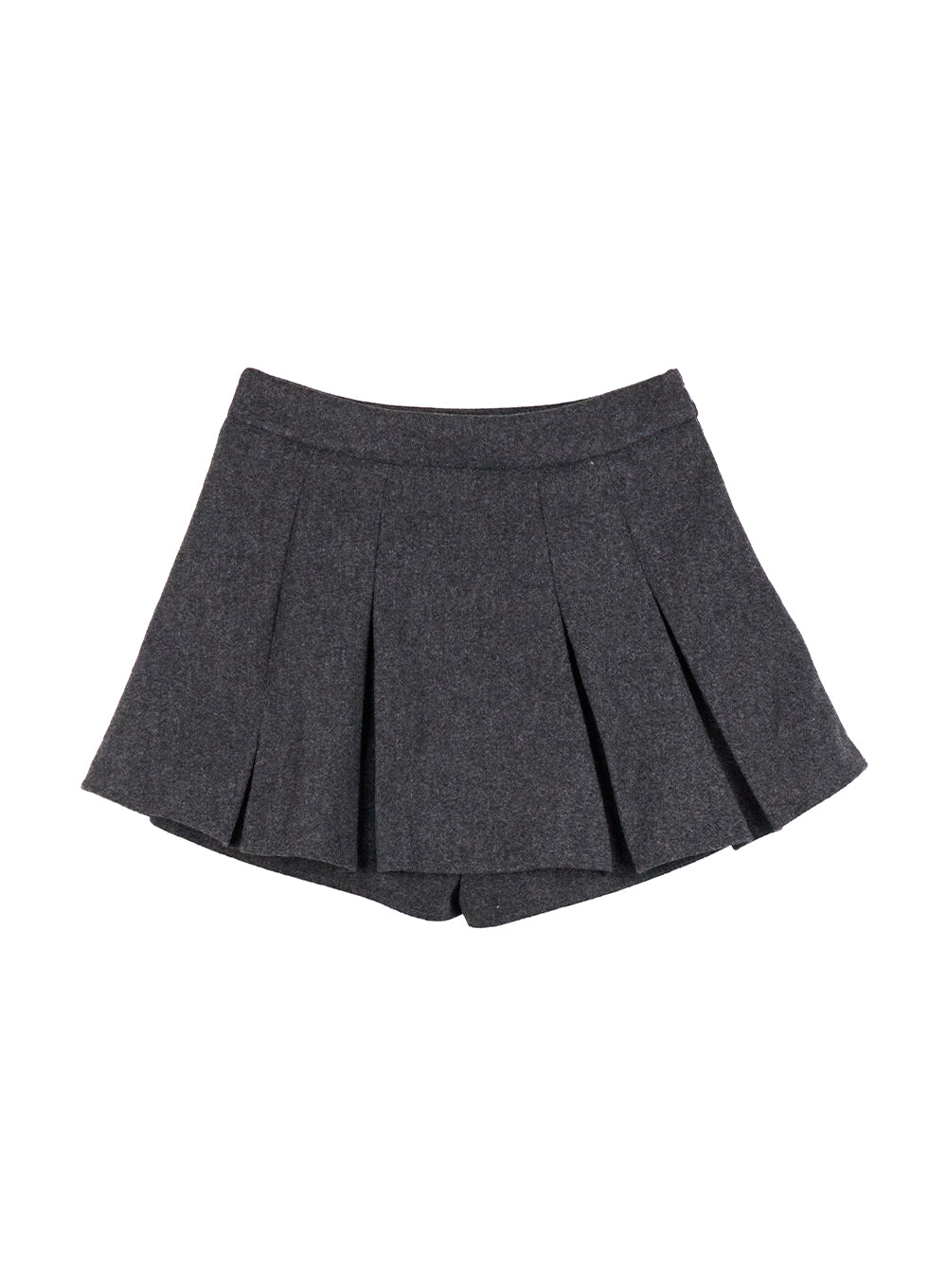 solid-pleated-mini-skirt-cn416 / Dark gray