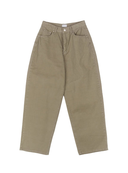 relaxed-fit-wide-leg-pants-cf514 / Dark green