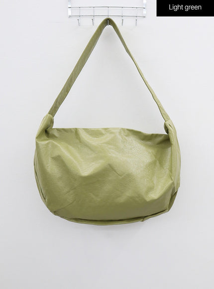 Faux Leather Half Moon Cross Body Bag OF310