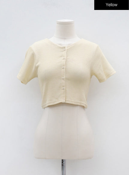 Basic Round Neck Cropped Cardigan OU1