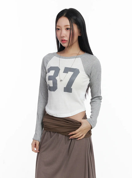 raglan-37-long-sleeve-tee-cj515 / Gray