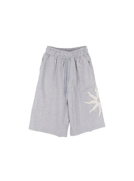 sun-patch-bermuda-sweatshorts-cl511 / Gray