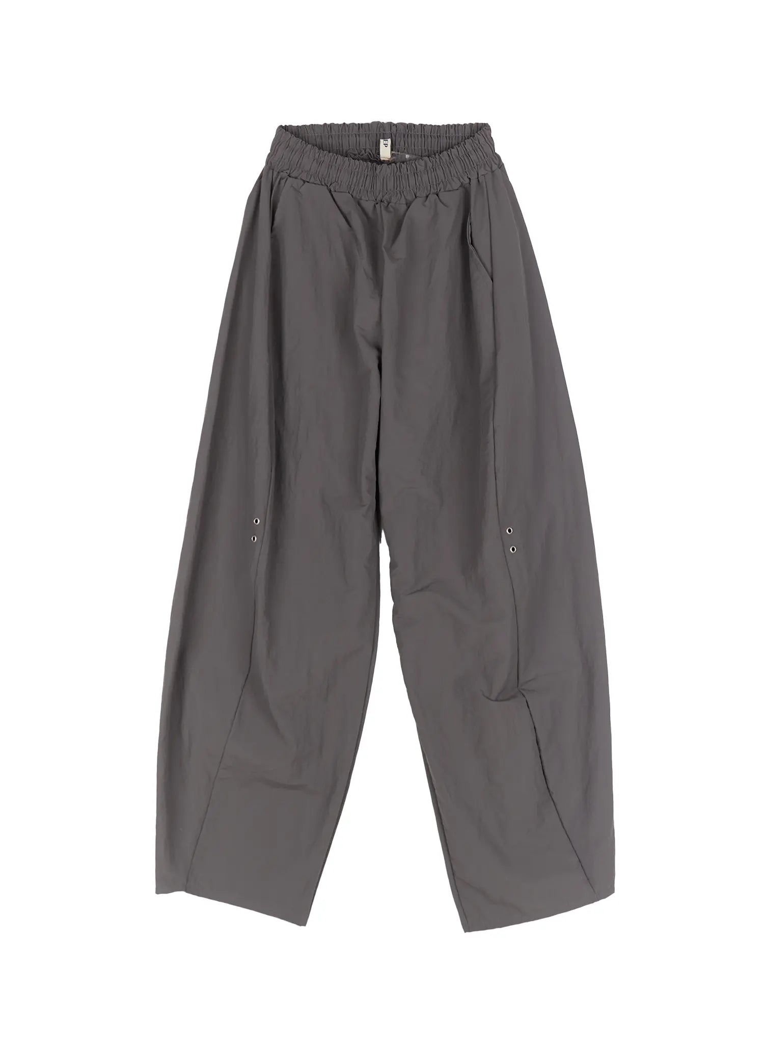 wide-leg-eyelet-nylon-pants-cu511 / Gray