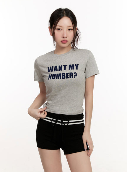 graphic-slim-fit-cropped-t-shirt-cm507 / Gray