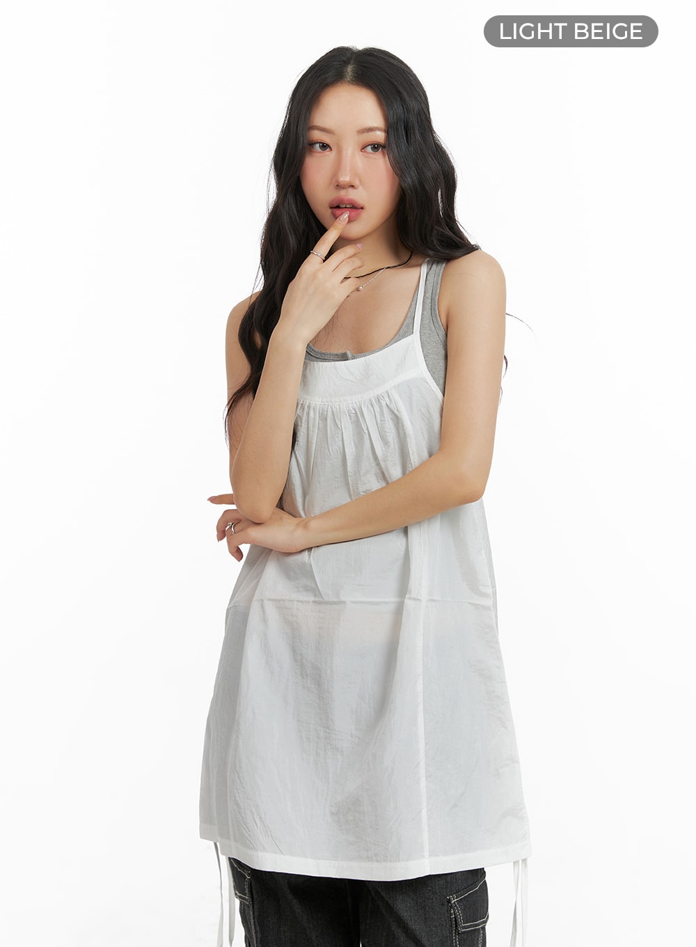 Side Drawstring Cami Mini Dress CM425