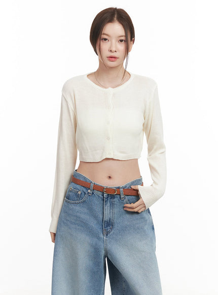 Round Neck Cropped Cardigan CM512