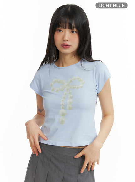 graphic-ribbon-tee-cm413 / Light blue