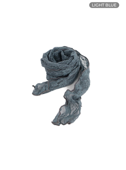 elegant-laced-thin-scarf-cm406 / Light blue
