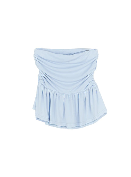 high-waist-flared-mini-skirt-cu519 / Light blue