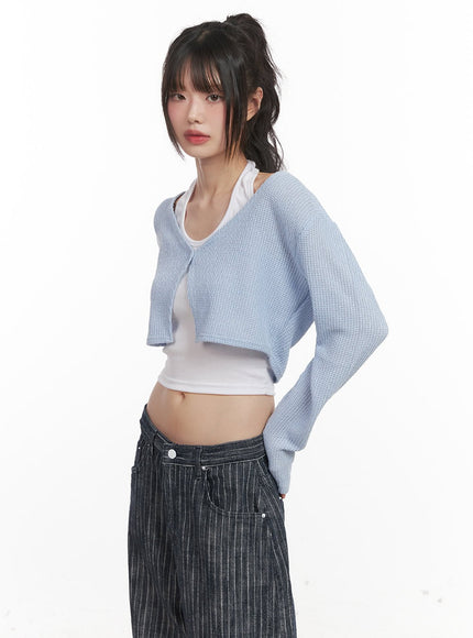 cropped-knitted-cardigan-cj528 / Light blue