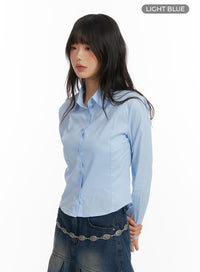 long-sleeve-crop-blouse-cm413 / Light blue