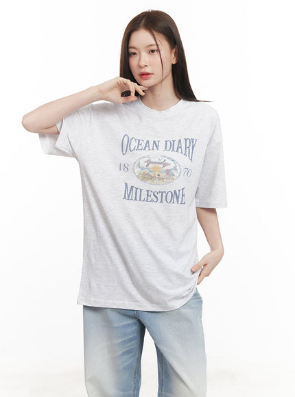casual-graphic-t-shirt-cm511 / Light gray