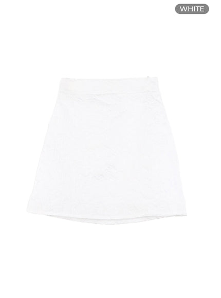 quilted-a-line-mini-skirt-cm429 / White